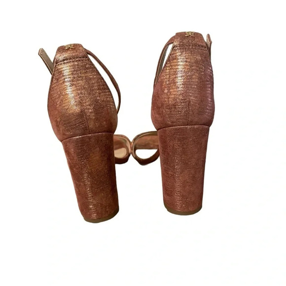 ✨ Sam Edelman‎ Yaro Block Heel Sandals Women’s 6.5 Brown Ankle Strap ✨ - Picture 3 of 7